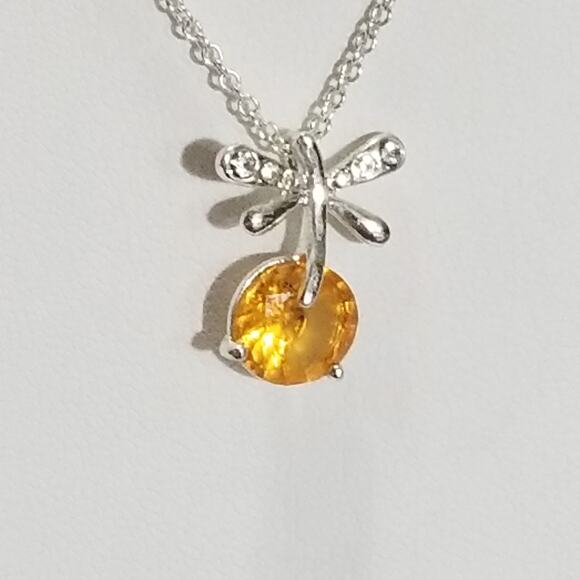 Silver tone SAQ 16" 4" ext. dragonfly w/rhinestone 1.2063 - Picture 2 of 7